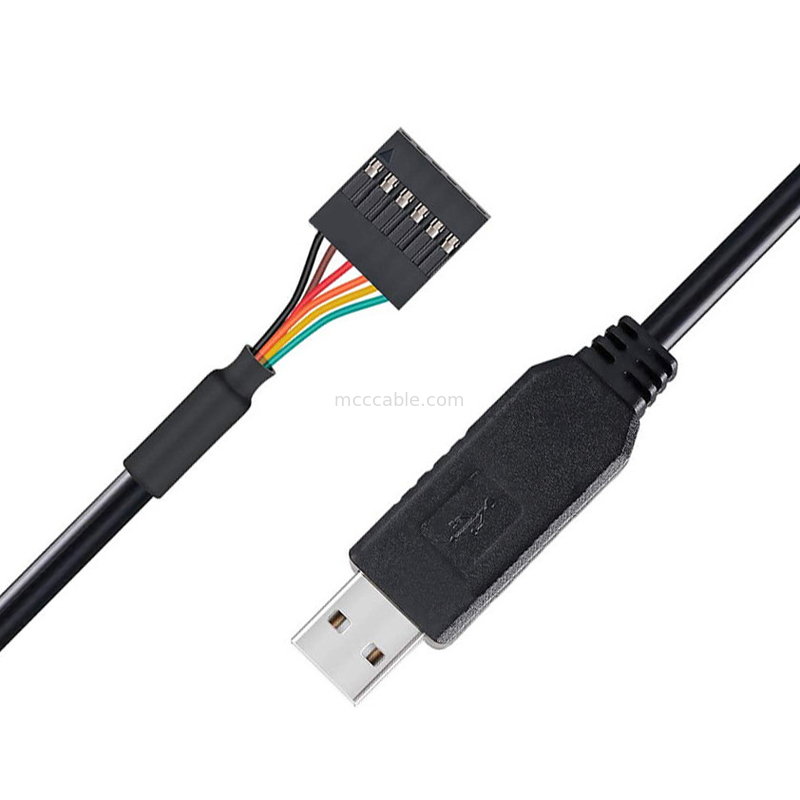 FTDI Chip USB para 6P TTL-232R-3V3 5V Level Module Serial Port Cable Ttl3.3v5v, Número de pin de alimentação personalizável