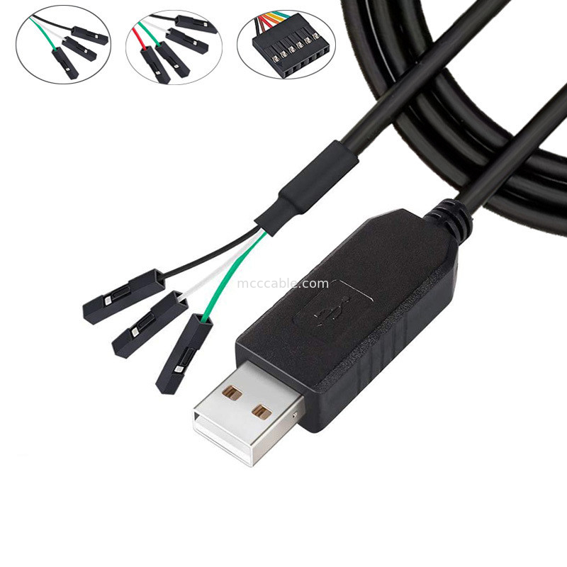 FTDI Chip USB para 6P TTL-232R-3V3 5V Level Module Serial Port Cable Ttl3.3v5v, Número de pin de alimentação personalizável