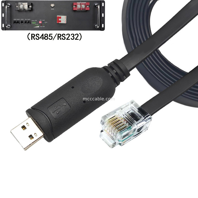 USB-A para RS232 RJ12 Cable Serial 6P6C Compatível com Linha de depuração de configuração de comunicação RS232