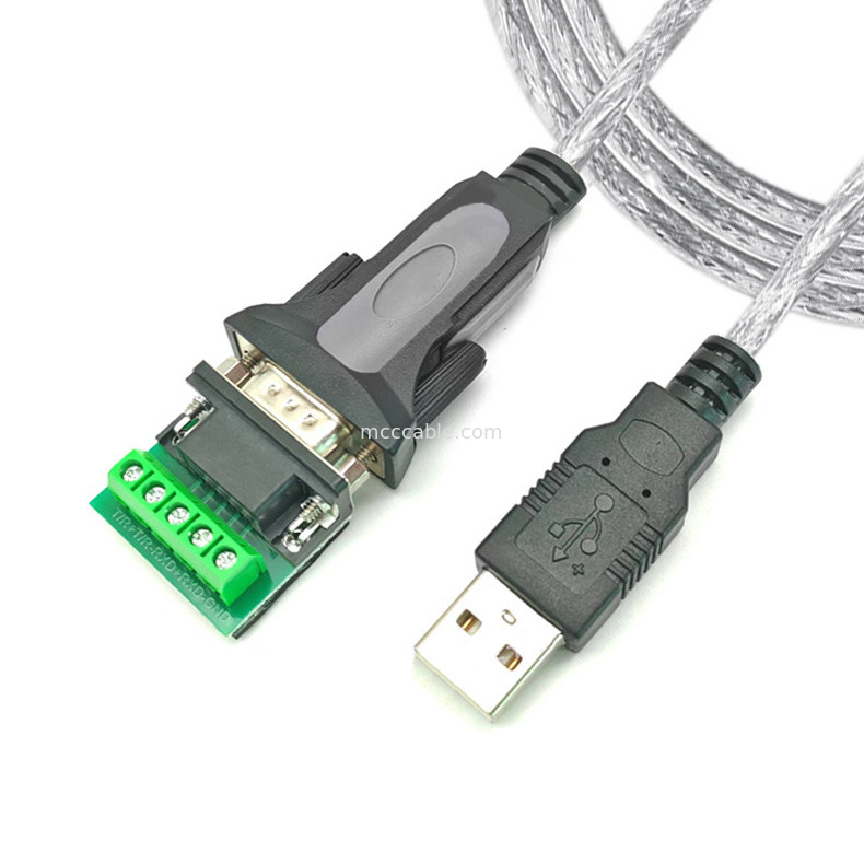 USB-A para RS485 Port Serial DB9 Industrial Digital Signal Cable, Suporte a Customização de Interface Diferente