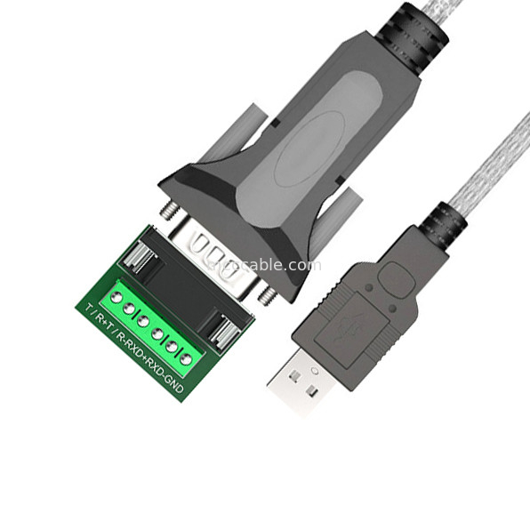USB-A para RS485 Port Serial DB9 Industrial Digital Signal Cable, Suporte a Customização de Interface Diferente