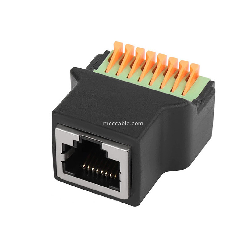 Protocolo RJ45 para o terminal de conexão rápida do núcleo de 8 pin sem soldagem Female 8P8C Crystal Head Network, com fio
