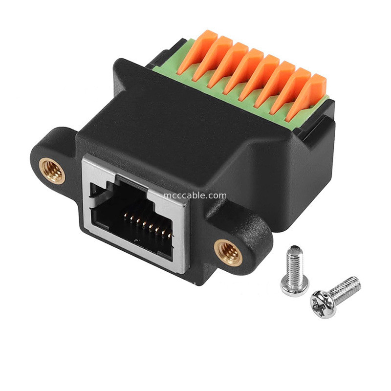 Protocolo RJ45 para o terminal de conexão rápida do núcleo de 8 pin sem soldagem Female 8P8C Crystal Head Network, com fio