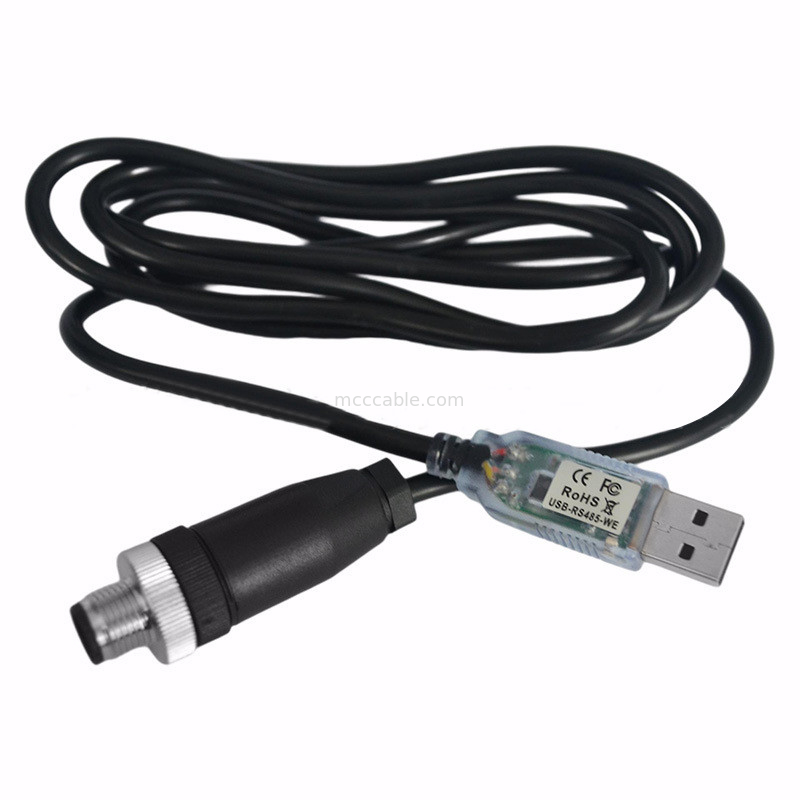 Conector à prova d'água USB-A para RS485-M12 M8 para máquinas-ferramentas CNC
