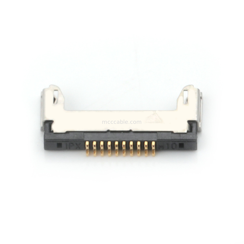 Conjunto de cabo micro coaxial Lvds de 10 pinos 20345-010T-32R Conector microcoaxial tipo acoplamento horizontal de 0,4 mm