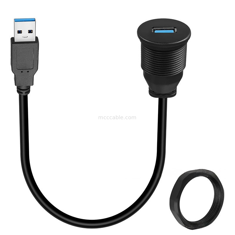 Armadilha personalizada USB3.0 calbe Cable de painel de instrumentos de carro cabeça redonda USB3.0 cabo de extensão macho a fêmea cabo à prova d'água