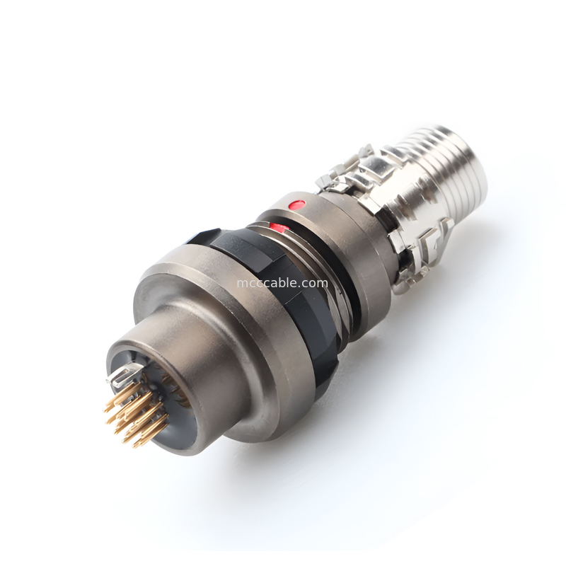 Conector impermeável militar masculino e feminino de série R industrial, nível de proteção chega a IP6K8
