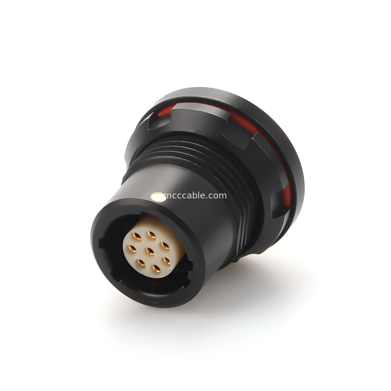 Conector circular à prova d'água industrial Conector militar feminino da série X 8P - Transmissão de dados de alta velocidade
