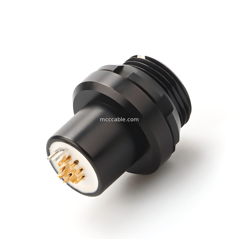 Conector circular à prova d'água industrial Conector militar feminino da série X 8P - Transmissão de dados de alta velocidade