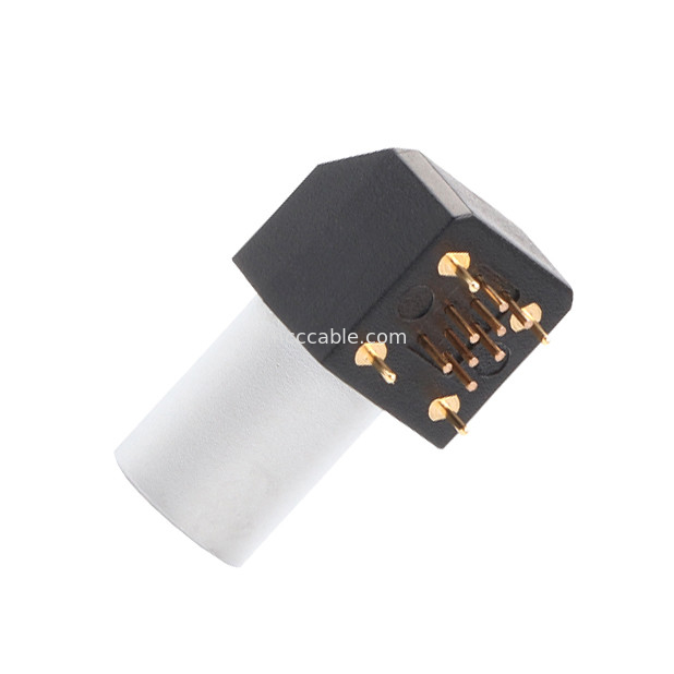 Conector Circular Interior Série B Z11 8Pin Soldagem de Enraizamento Angular Socket Fixa 90° Socket Angular para placa de circuito