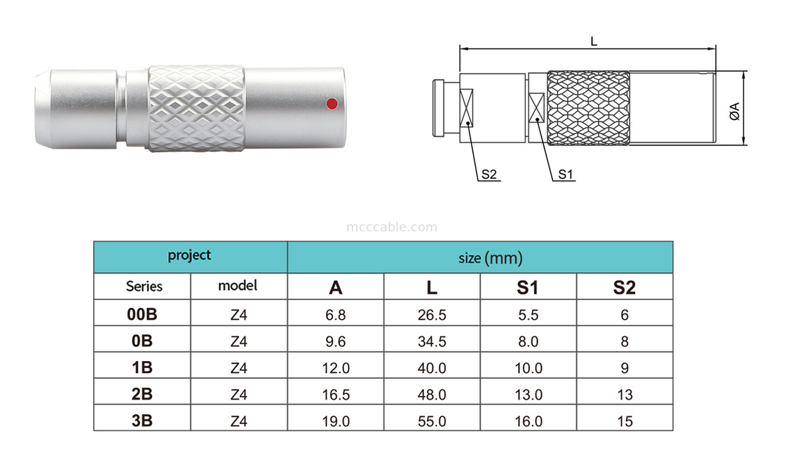 7Pin Z4 Série B Conector circular à prova d'água Soquete flutuante Sistema de auto-bloqueio de auto-bloqueio
