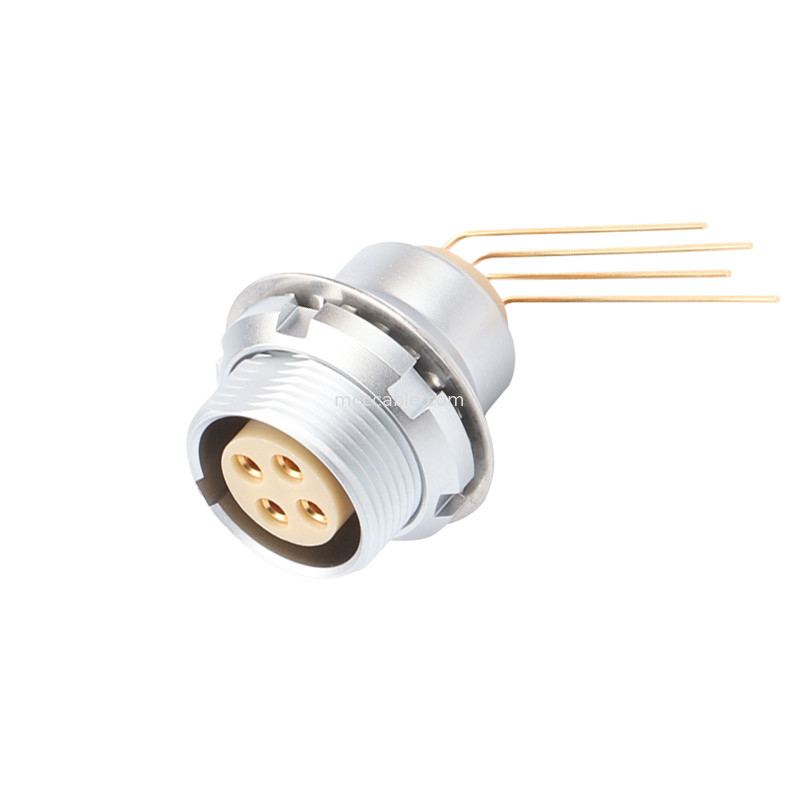Conector industrial circular à prova d'água Z3 placa de circuito impresso de tomada fixa externa 90° núcleo de pin de cotovelo 4 pin