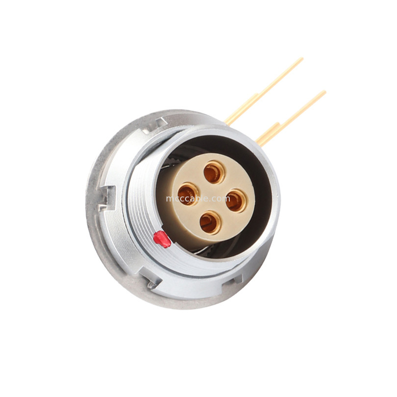 Conector industrial circular à prova d'água Z3 placa de circuito impresso de tomada fixa externa 90° núcleo de pin de cotovelo 4 pin