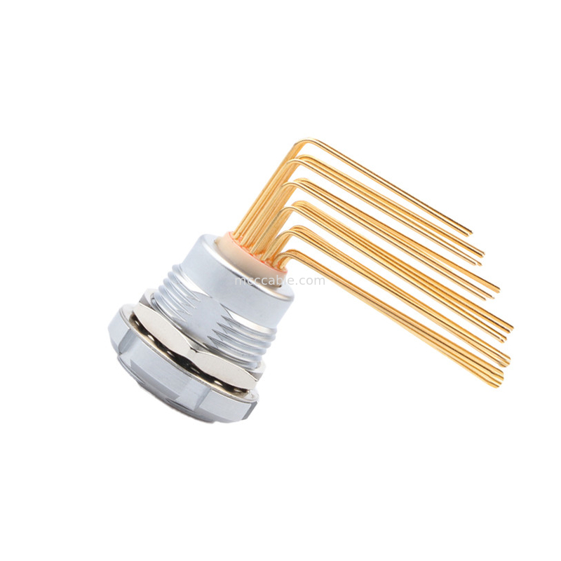 Conector circular à prova d'água Z2 26Pin Double Nut 90° Ângulo Pin Core interno e externo