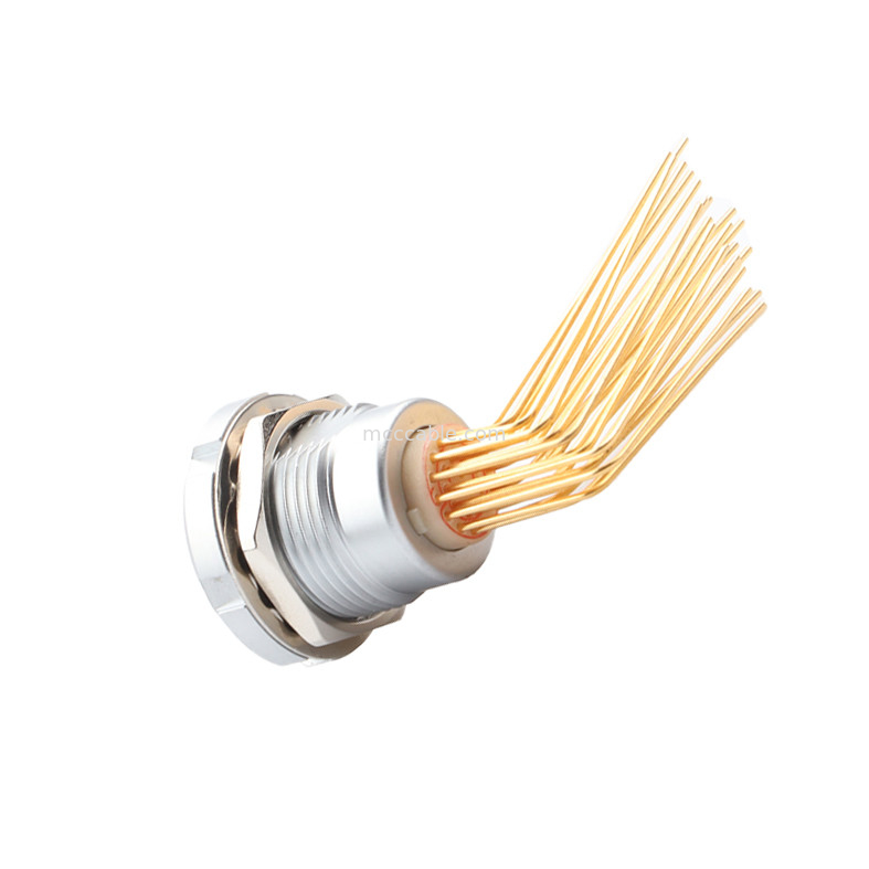 Conector circular à prova d'água Z2 26Pin Double Nut 90° Ângulo Pin Core interno e externo