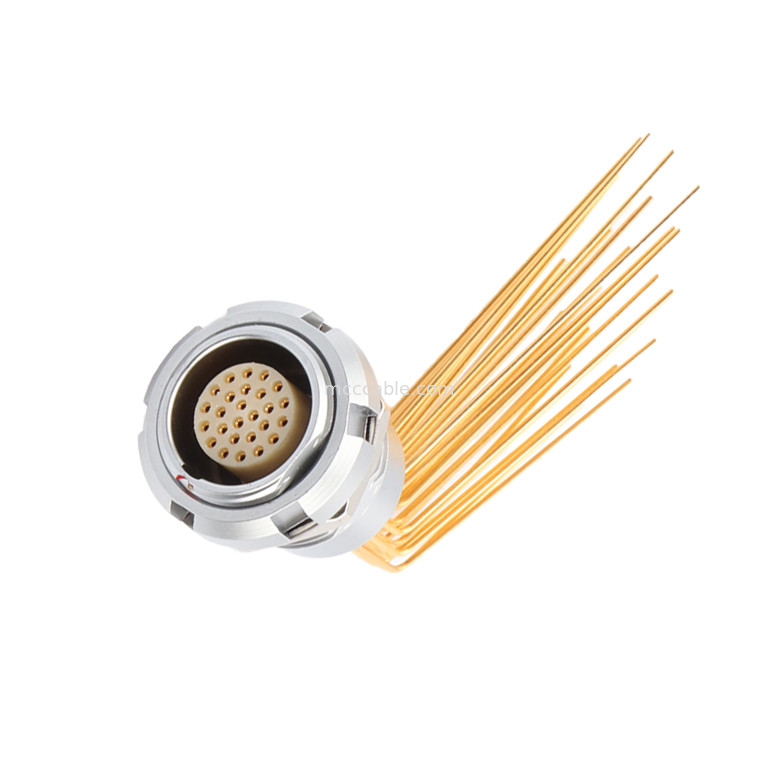 Conector circular à prova d'água Z2 26Pin Double Nut 90° Ângulo Pin Core interno e externo