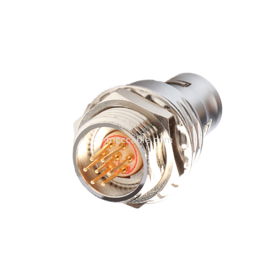 Conector circular T9 7Pin Conector fixo de tubulação fixa de equipamento aeroespacial médico militar