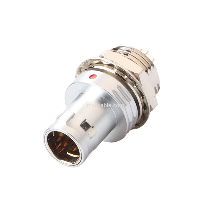 Conector circular T9 7Pin Conector fixo de tubulação fixa de equipamento aeroespacial médico militar