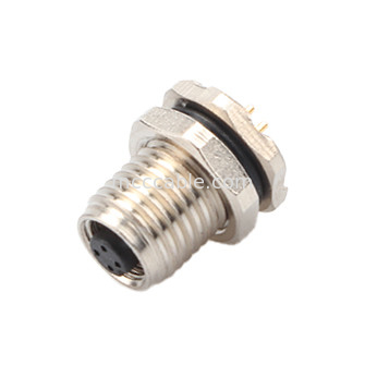 Conector circular M5 código-A 4Pin Waterproof Series Female Mates com M5 painel flange soquete masculino PCB