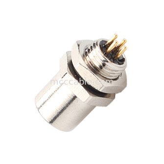 M5 Código-A Conector feminino 4Pin Panel Flange Socket PCB IP67 Interface circular Tipo A