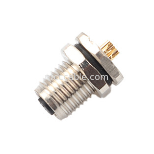 Conector industrial circular à prova d'água M5 Código-A 4Pin Panel Flange PCB Female Socket IP67