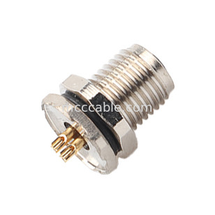 Conector industrial circular à prova d'água M5 Código-A 4Pin Panel Flange PCB Female Socket IP67