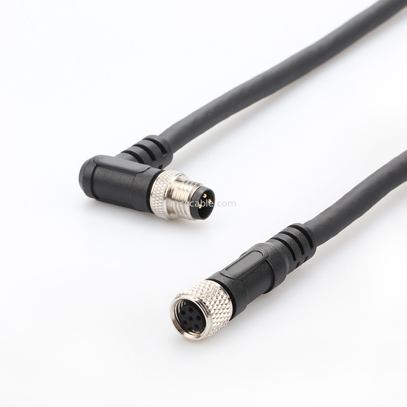 Conector industrial M8 Injeção moldado conector circular à prova d'água macho fêmea 6 pin