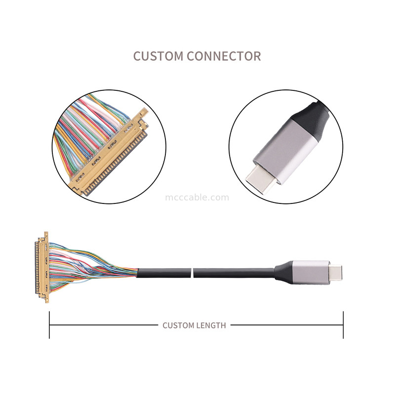 Tipo-C USB 3.0 TO 20453-230T-03 Cabos feitos para medir conector coaxial para Micro USB