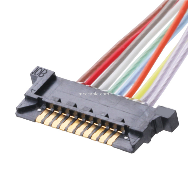Conector de cabo coaxial de Lvds para o Pin do passo 10 do monitor DW-5 20598-010T-02 0.5mm do Lcd