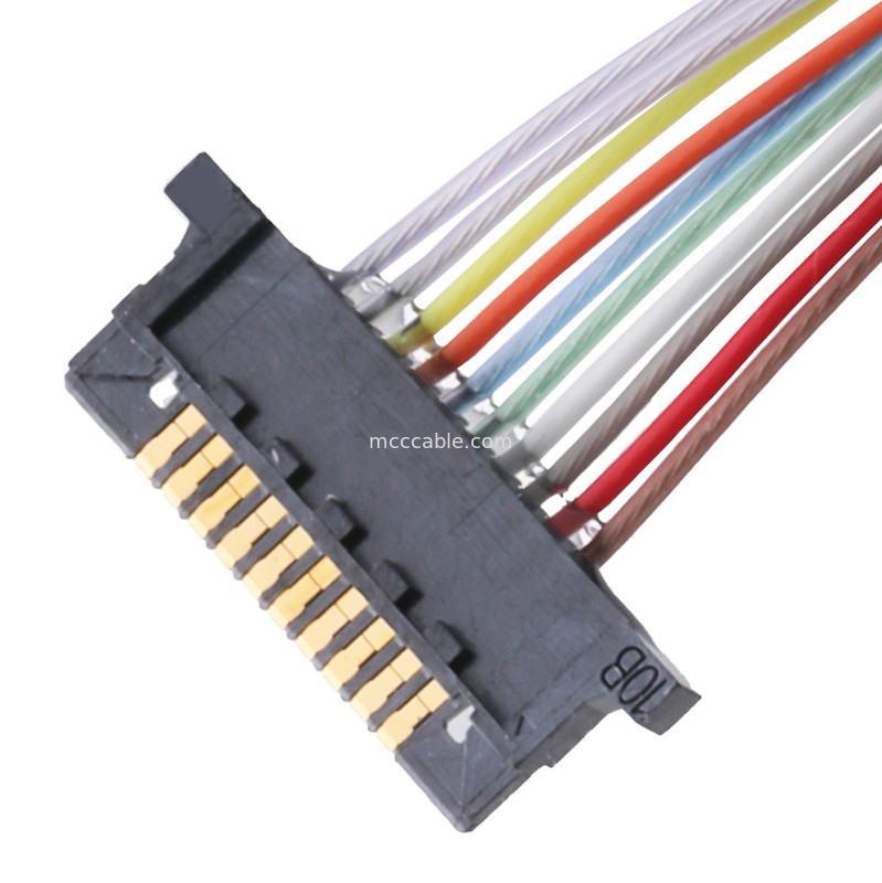 Conector de cabo coaxial de Lvds para o Pin do passo 10 do monitor DW-5 20598-010T-02 0.5mm do Lcd