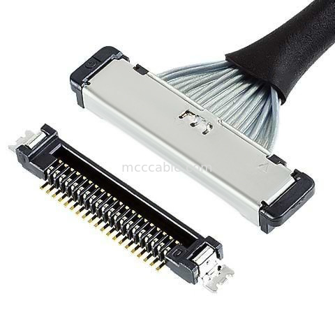 Cabo do conector de pino dos lvds 20 do conector de cabo coaxial do micro da tomada do receptáculo de SS 20380-R20T-06