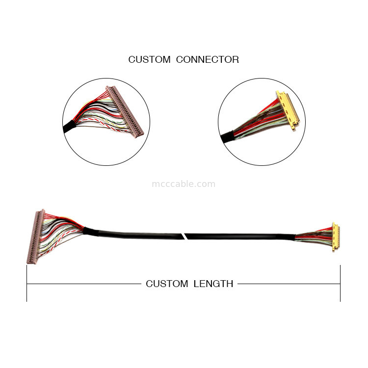 0.4 mm / 1.25 mm Pitch 30PIN para 30PIN I 20453 Lvds Cable para monitor LCD