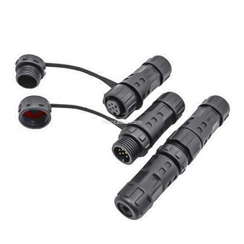 Conector circular de 8 pinos impermeável de qualidade industrial M12 Conector de exibição de lvds de cabo moldado feminino