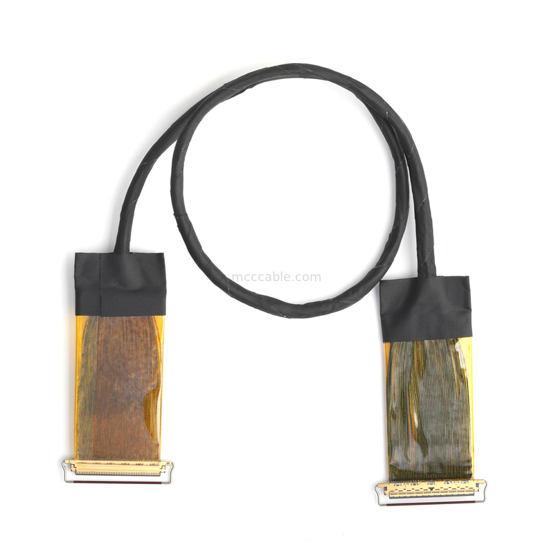 Montagem de cabo micro-coaxial de 50 pines com fio blindado AWG38 para dados de alta velocidade