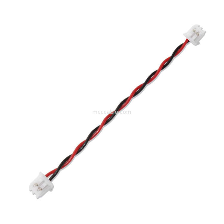 O cabo 22AWG UL1007 2P vermelho preto do conector do chicote de fios XHP-2 do fio de JST colou o cabo
