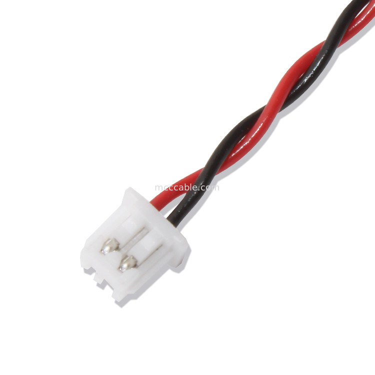 O cabo 22AWG UL1007 2P vermelho preto do conector do chicote de fios XHP-2 do fio de JST colou o cabo