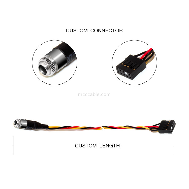 JAQUE AUDIO da MONTAGEM do PAINEL do ENCABEÇAMENTO 3.5MM de Molex 22-55-2101 do PASSO de 10POS 2.54MM
