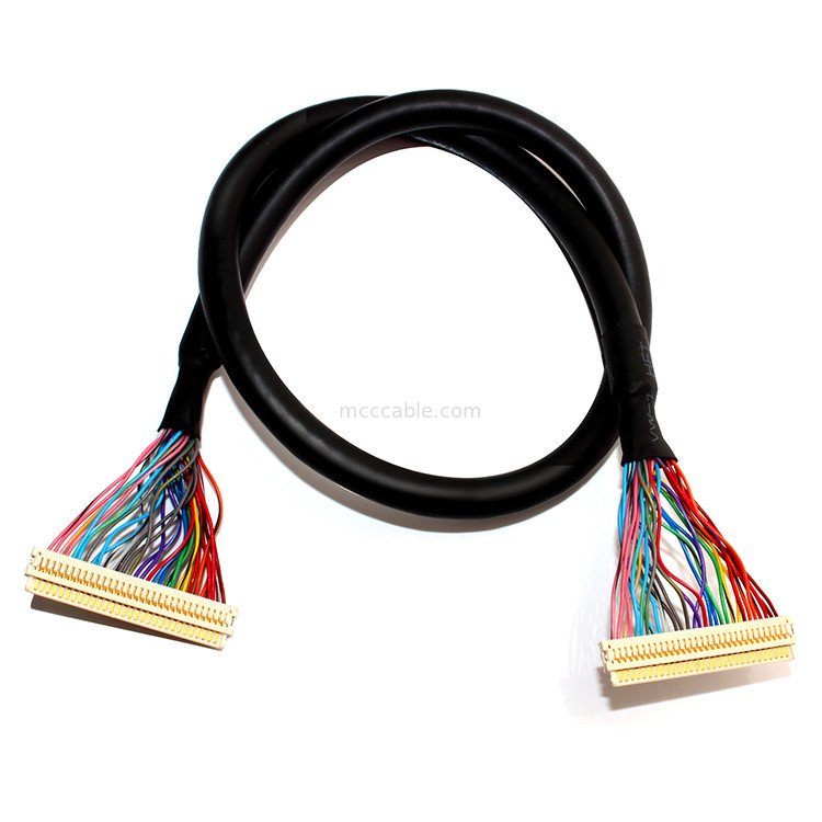 Conjunto de cabo das HORAS 30PIN LVDS da extensão, Df19-30s ao cabo discreto de Lvds do fio de Df19-30s