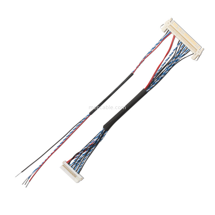 Chicote de fios feito sob encomenda FI S20S 20pin do fio, passo JAE Display Lvds Cable de 1,25 milímetros