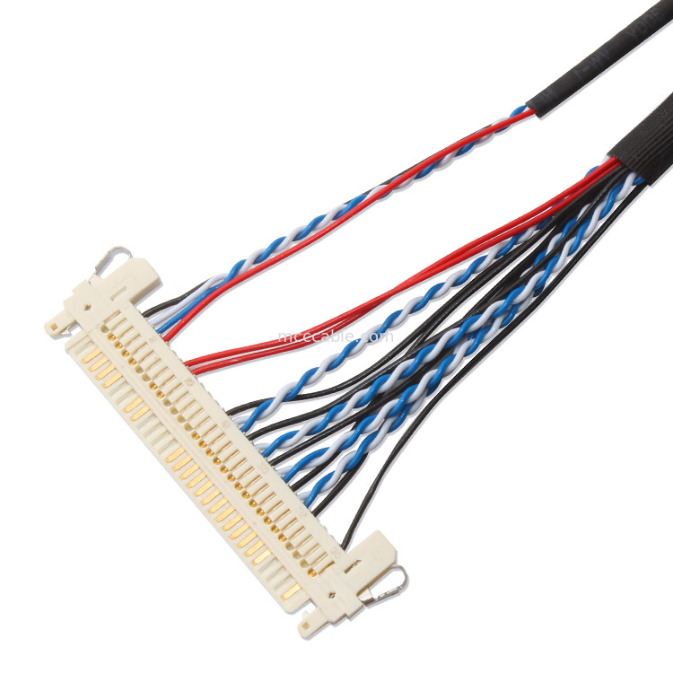 Chicote de fios feito sob encomenda FI S20S 20pin do fio, passo JAE Display Lvds Cable de 1,25 milímetros