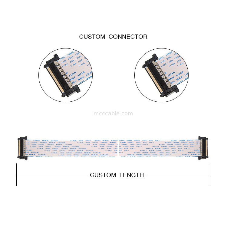 16 tipo 20628 conector do passo A do cabo 0,5 do Pin FFC FPC da exposição dos lvds da VW 1 de 80C 60V