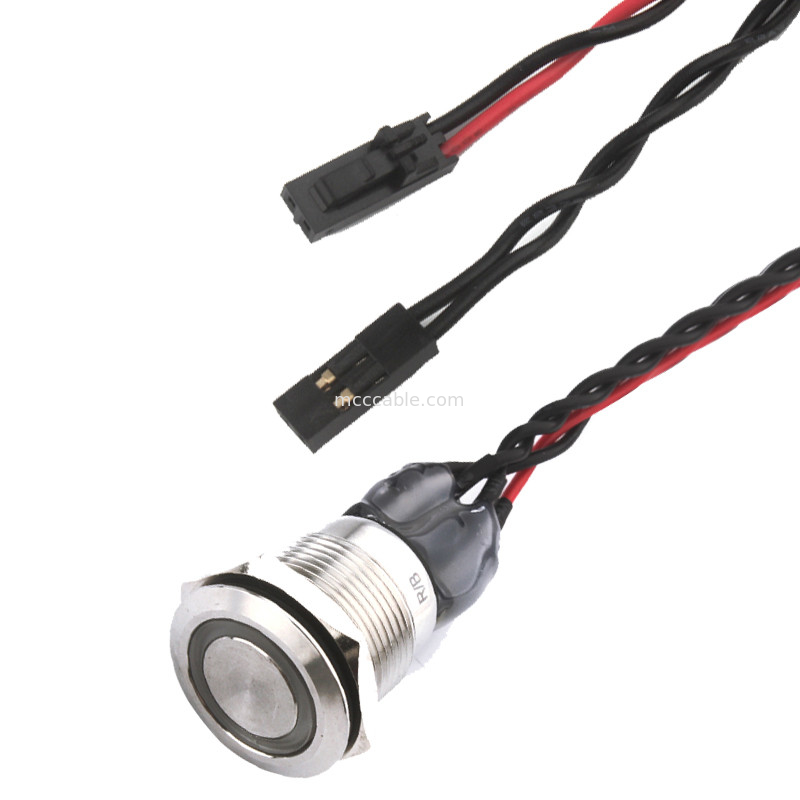 Cabo conduzido azul vermelho do interruptor de alimentação D4 de Bulgin Mpi002 28 para Rl a Molex 50579402