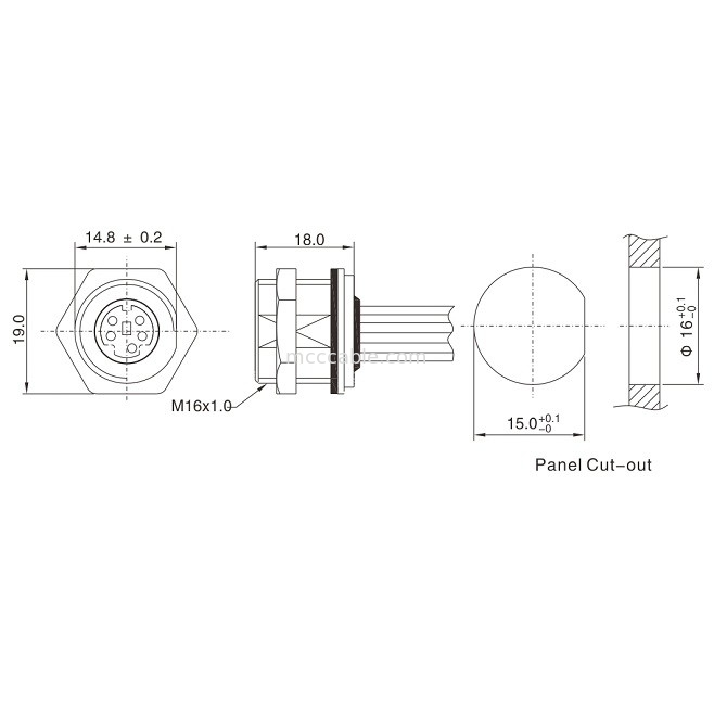 DM WF 6 Pin Mini Din Cable, conector reto da exposição dos lvds do cabo de IP67 Isobus