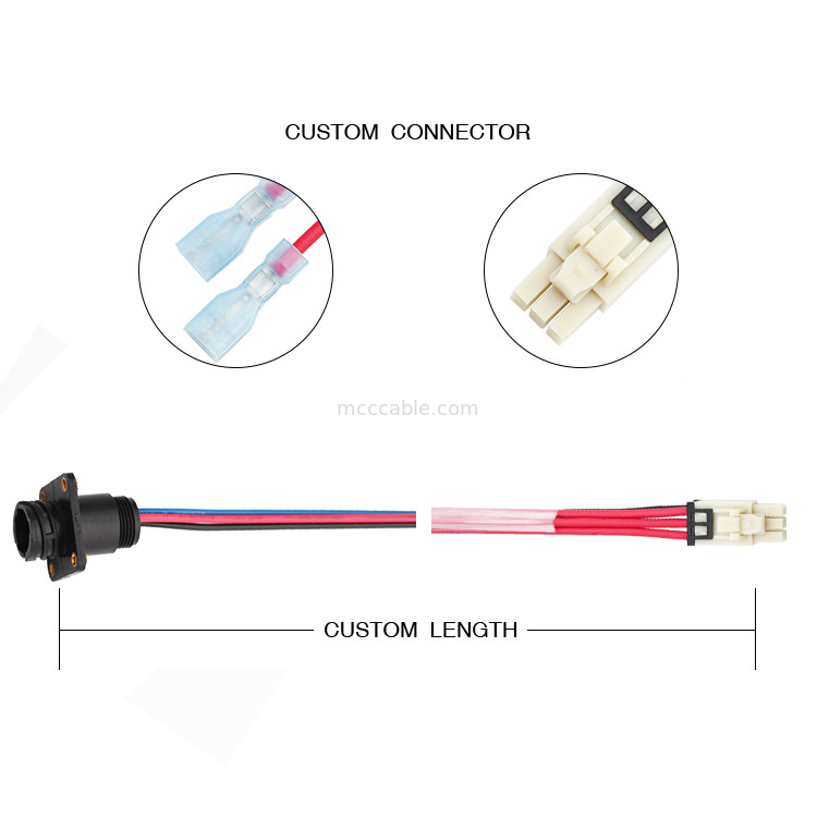 6 conjunto de chicote de fios Molex do fio do comprimento do Pin 100mm 1722582106 a 4 Pin TE 208130-1