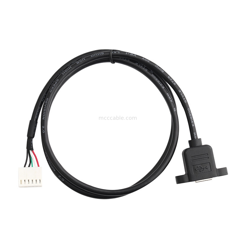 conjunto de montagem do painel do cabo do Usb B de Durachill do chicote de fios do fio do passo A2542ha-6p de 2.54mm