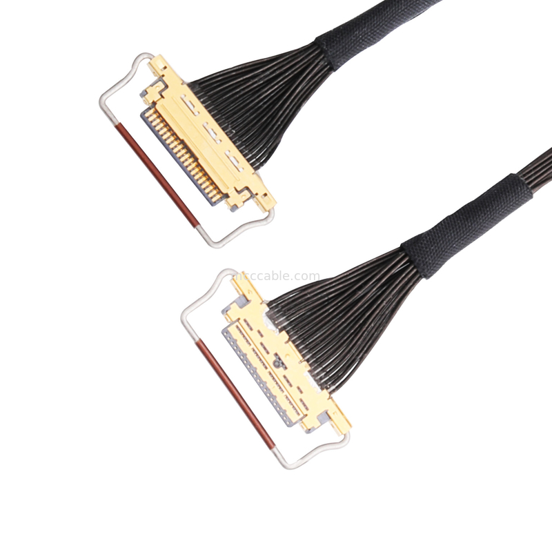 Tipo de acoplamento horizontal conector micro-coaxial do passo 20453-220t-03 do conjunto de cabo 0.5mm do Oem Lvds