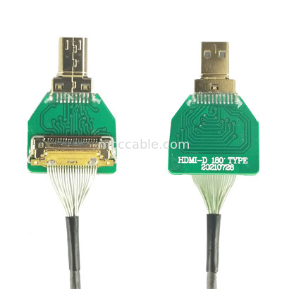 Adaptadores de conectores MIPI OEM ODM Adaptador de cabo HDMI Micro cabeça reta HDMI-D-180° Para 20454-220-02 20455 20453