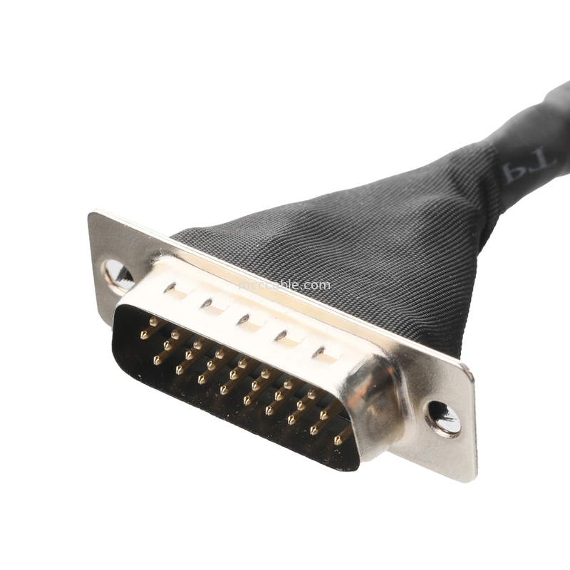 Lvds Cable Assembly JAE FI-RE51HL 51Pin para HD-SUB 26P MALE SLODER UL 1007 20AWG