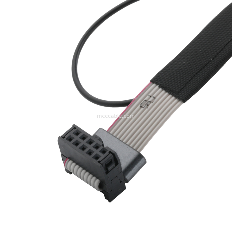 IDC FC-10P e TER M4 passo 1,27 mm Conector de cabo de solo com fio de anel UL2651 28AWG OEM / ODM