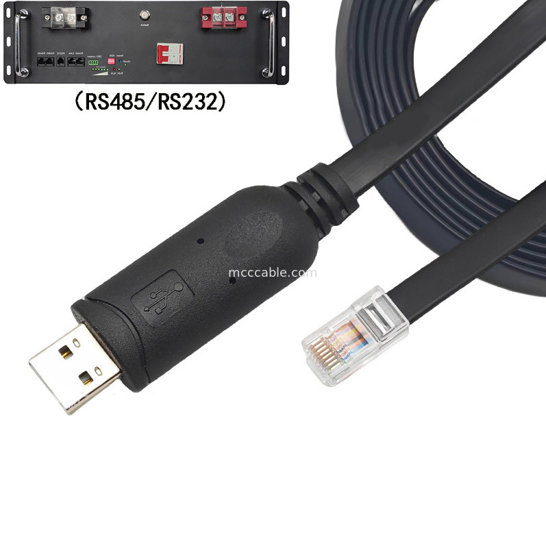 USB-A para RS485 RJ45 cabo de série 8P8C Compatível com RS485 Linha de depuração de configuração de comunicação